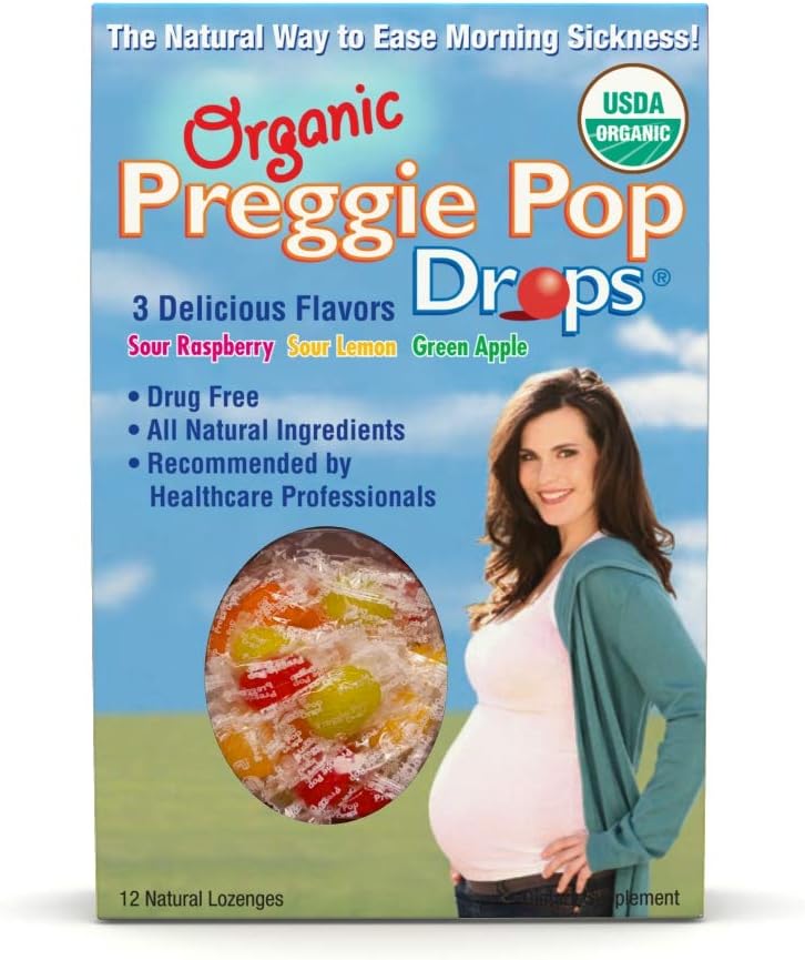 Organické Preggie Kapky 124; 12 Kapky každý 124; Ranní Nemoci během těhotenství 124; Bezpečné pro těhotné maminka & dítě 124; Gluten zdarma 124; 3 Flavors: Lemon, Malina & Zelené jablko