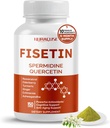 Fisetin 10- in-1 Formule - s spermidin Quercetin Resveratrol, Elderberry, Turmeric Non- GMO, gluten- Free, Soy- Free