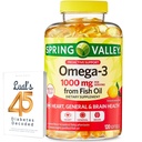 Omega-3 z Fish Oil Heart General & Brain Health Dieter Supplementary Softgels, 1000 mg, 120 Hrabě Bundle s Luall 45 Cukrovka Decoded