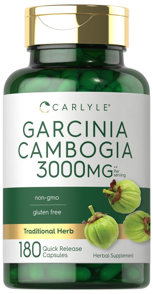 Carlyle Garcinia Cambogia Extract CLAS124; 3000mg CLAS124; 180 Kapsle CLAS124; Non- GMO, gluten zdarma dodatek