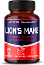 Lions Mane dodatek Kapsle 40% Polysacharidy s Cordyceps, Reishi, Turecko Tail, Chaga Houba Complex - Caffeine-Free 18 v 1 Dodatek mozku pro paměť a soustředění
