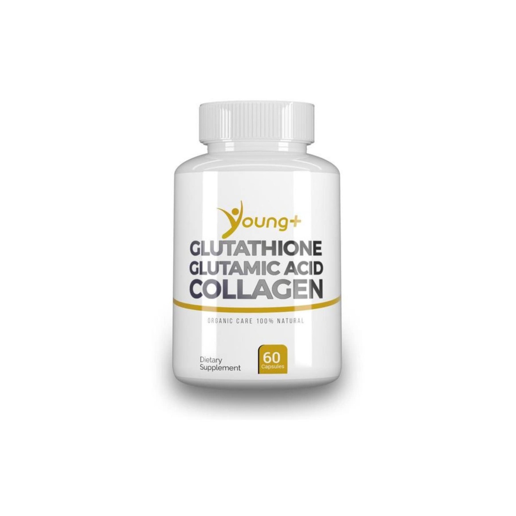 Young + Glutathione, glutamová kyselina a kolagen. Antioxidant dodatek - 1000mg, 60 Kapsle