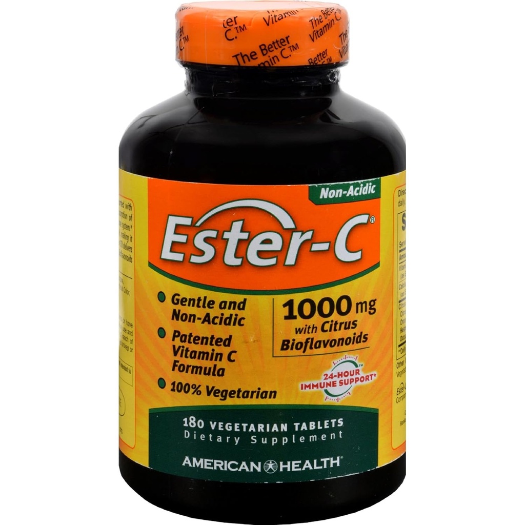 4 balení American Health Ester- C s Citrus Bioflavonoids - 1000 mg - 180 Vegetariánských tablet