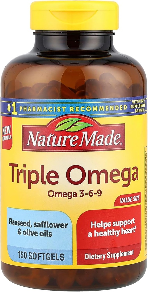 Triple Omega 3-6-9, 150 Softgels Value Size, Omega dodatek pro srdeční zdraví