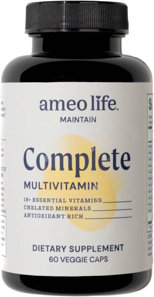 Denní multivitamin pro dospělé muže a ženy - Chelatované multivitaminy se zinkem, biotin, jód, chrom, mangan a vitaminy A, B6, B12, C, D, E - Kompletní imunitní a energetická podpora - 60 Kapsle