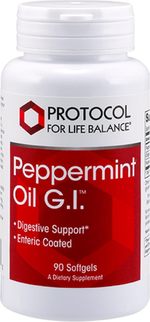 Protokol Peppermint G.I. - pro stravovací podporu zdraví * - s Peppermint, Ginger Oil & Fennel Oil - Enteric- Coated - Dairy Free & Halal - 90 Softgels