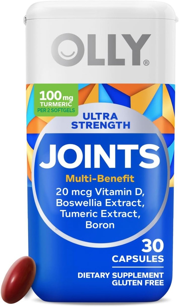 OLLY Ultra Joint Softgels, Bothelic Extract, Kurkuma, Vitamin D, Boron, 30 Day Supply - 30ct
