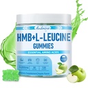 HMB a L- Leucin Gummies, 3000mg, s Trehalose, pro růst svalů, svalové úlevy a cvičení zotavení, pro dospělé & Starší, Non- GMO, Vegan, gluten zdarma, Apple Flavor, 120