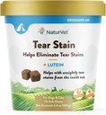 NaturVet - Tear Stain Plus Lutein - Eliminates Unsiglightly Tear Stains - Vylepšená s Cranberry Extract, Marshmallow Root & Oregon Grape Root - pro psy a kočky - 70 měkkých žvýkaček