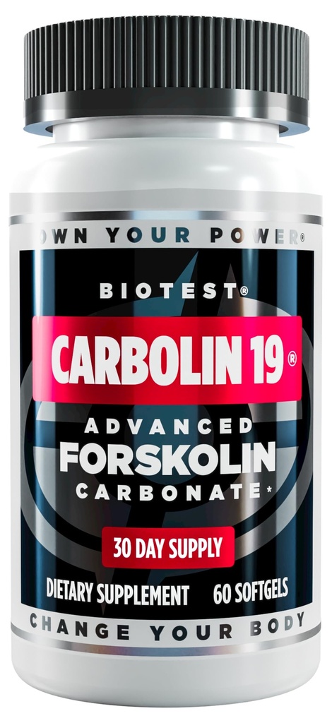 Biotest Carbolin 19 - Dlouhé-trvanlivé forskolin pro úbytek tuku a metabolický výkon, * 30 Servings - 60 Softgels