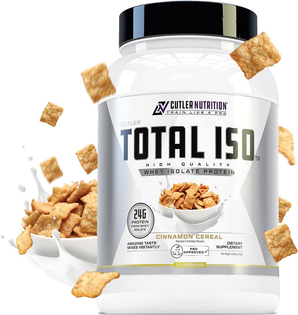 Celkem ISO Syrovátka izolát protein prášek: nejlepší Ochutnávání syrovátkový protein Shake s 100% syrovátkový protein izolát, perfektní příspěvek cvičení protein prášek mix a jídlo náhradní nápoj, Cinna cereálie, 2 litry