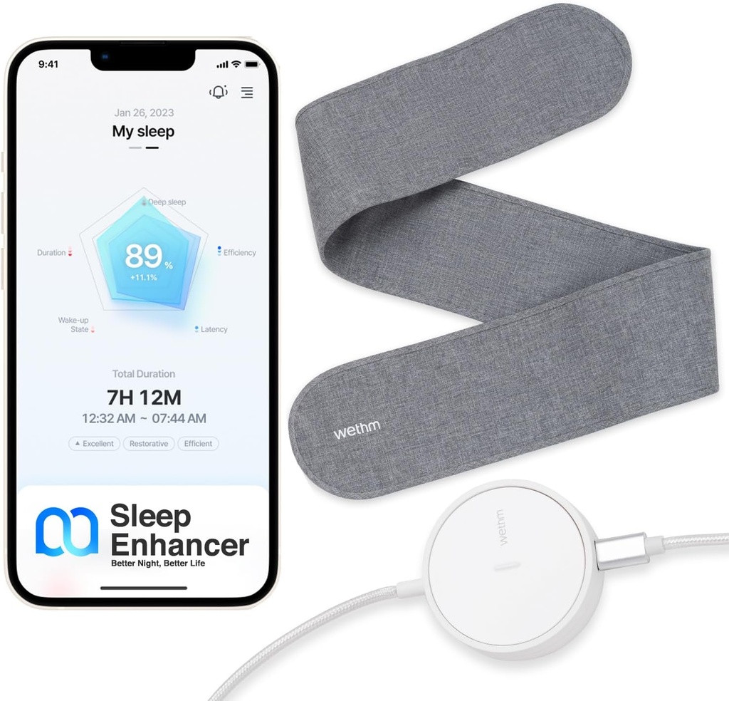 Inovativní spánkový Enhancer - Non- Contact Sleep Tracking Pad with Sleep Analysis, Vibration Alarmy, Dechová porucha a sledování tepové frekvence - Spánkový tracker pro zlepšení kvality spánku