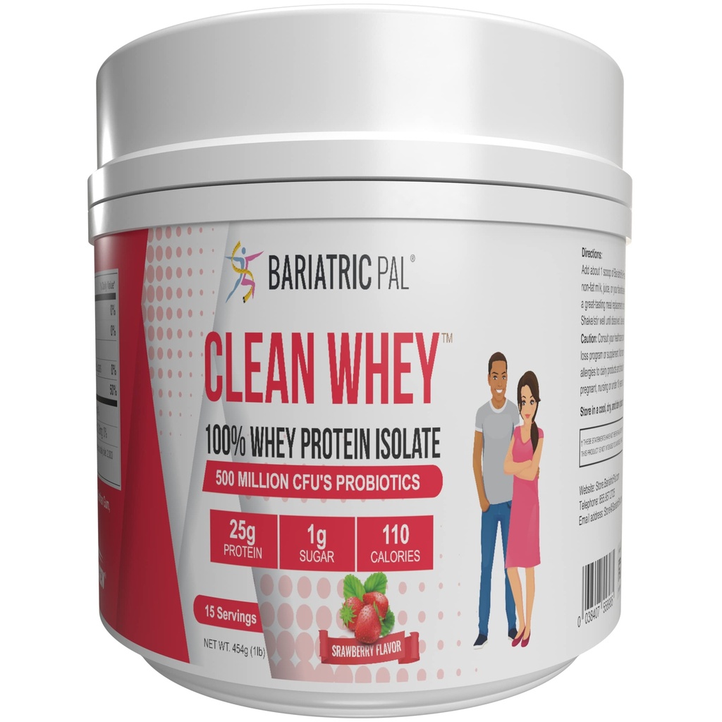 BariatricPal Clean Whey Protein (25g) s probiotiky - Jahoda (15 Služeb)