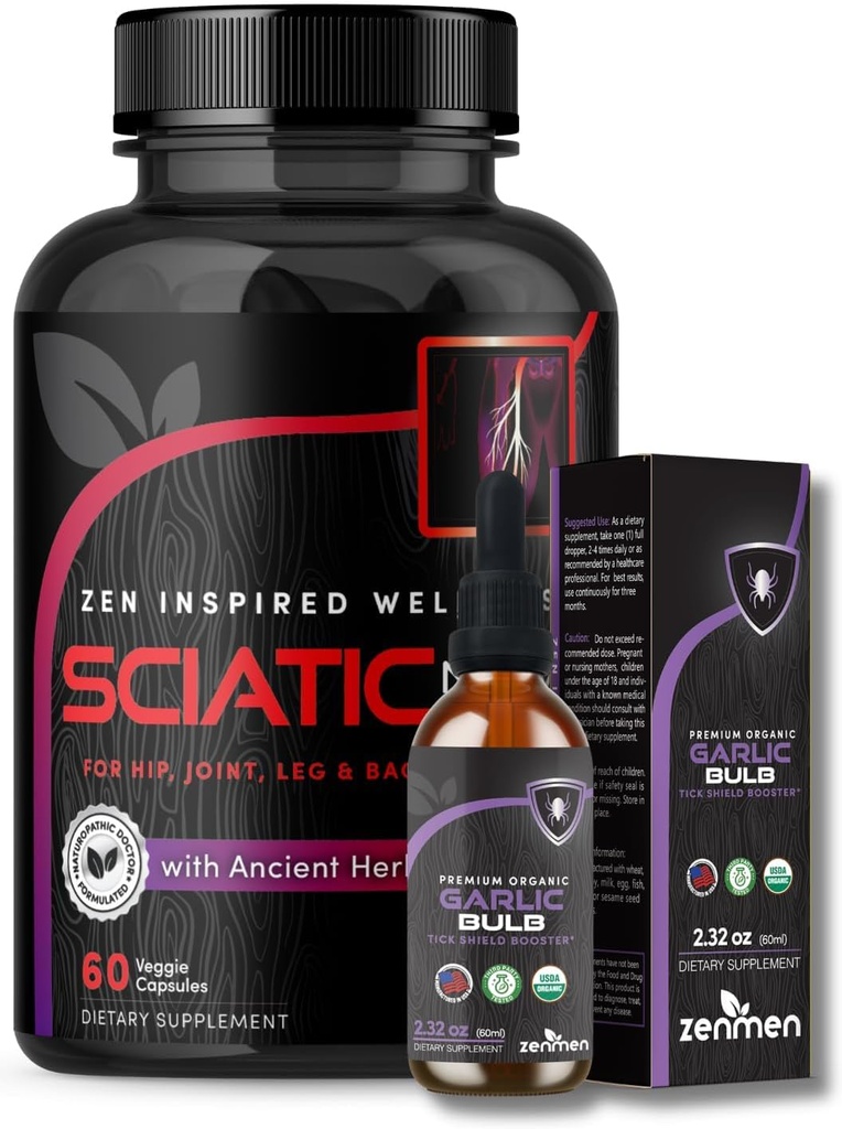 Zenmen Česnek Tinktura a Sciatic Nerve Support Bundle