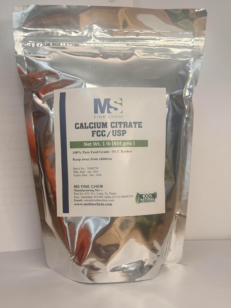 Citrát vápenatý prášek - vápník Citrát dodatek, vápník Citrát 1000mg - gluten zdarma, 4500mg (1000mg vápník) na servírování - 1 libra