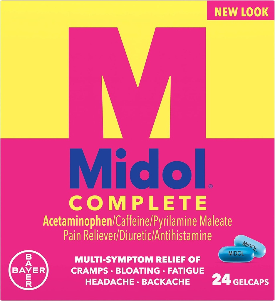 Midol Menstural Kompletní, Gelcaps, 24 ct