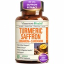 Saffron doplňky - 89mg Saffron Extract a 1000mg Tumeric Blend - Turmerický dodatek s Cejlonskou skořicí a kardamonem pro mood, Paměť a oční zdraví - Společné doplňky pro ženy a muže - 60 Počet