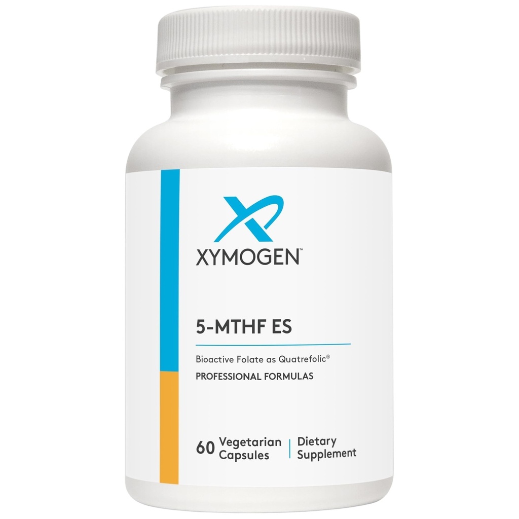 XYMOGEN 5-MTHF ES - 17 000 mcg DFE - Bioactive Folate Supplementary as Quatrefolic - Mood, Cardiovaskulární + Methylation Support - Vitamin B Methylfolát as L Methylfolát (60 Kapsle)