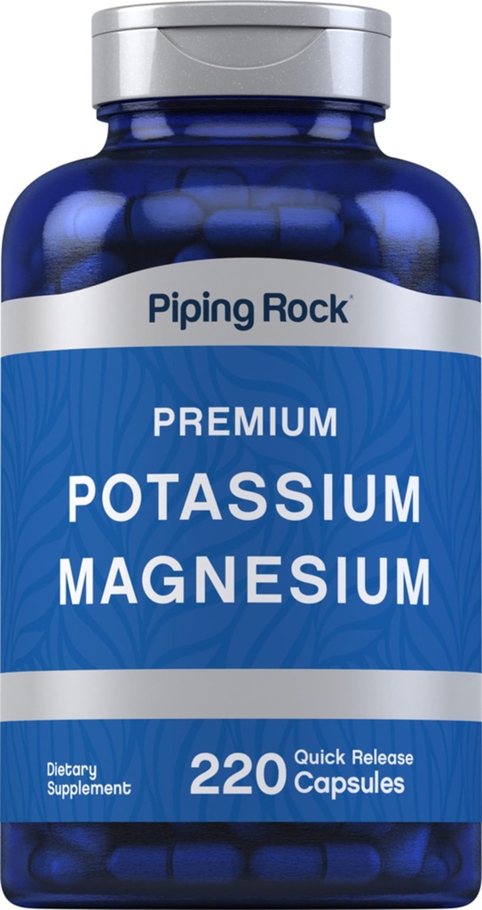 Piping Rock Draslík Magnesium dodatek 124; 220 kapsle 124; Non- GMO, gluten zdarma Premium komplex