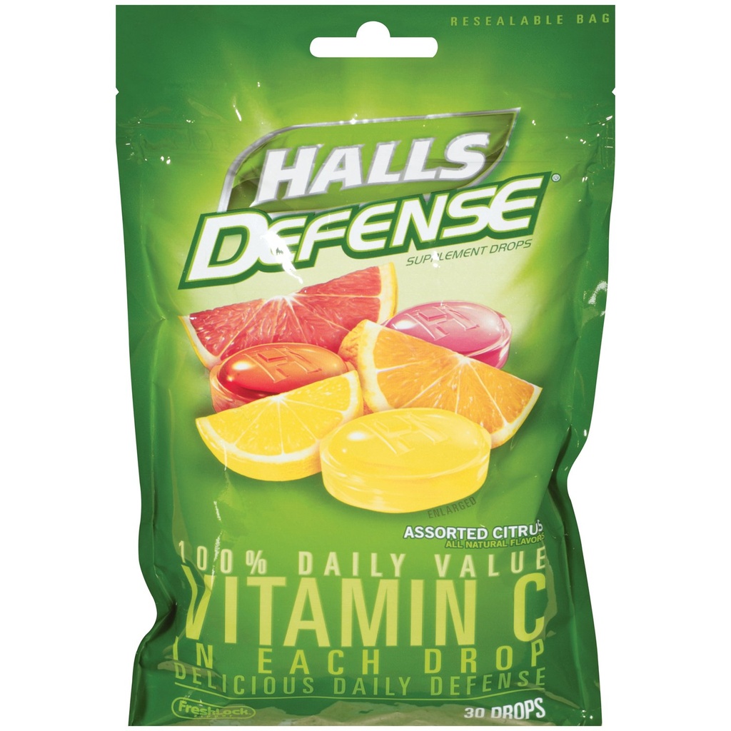 Halls Defense Vitamin C, 30- počet (balení po 6)