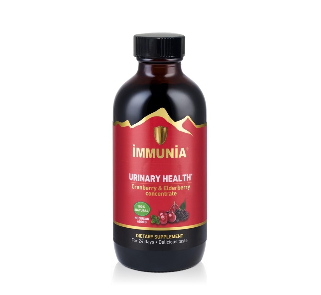 Immunia Urinary Health. Cranberry & Elderberry koncentrát pro prevenci močových infekcí. Přirozeně. Vynikající. 5 ml / den. (1- balení)