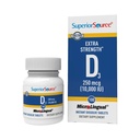 Superior Source Vitamin D3 10000 IU, Rychlý rozpustit mikrolingvální tablety, 100 Počet, Pomáhá podporovat silné kosti a zuby, imunitní podpora, Pomáhá udržet zdravé svalové funkce, Non- GMO