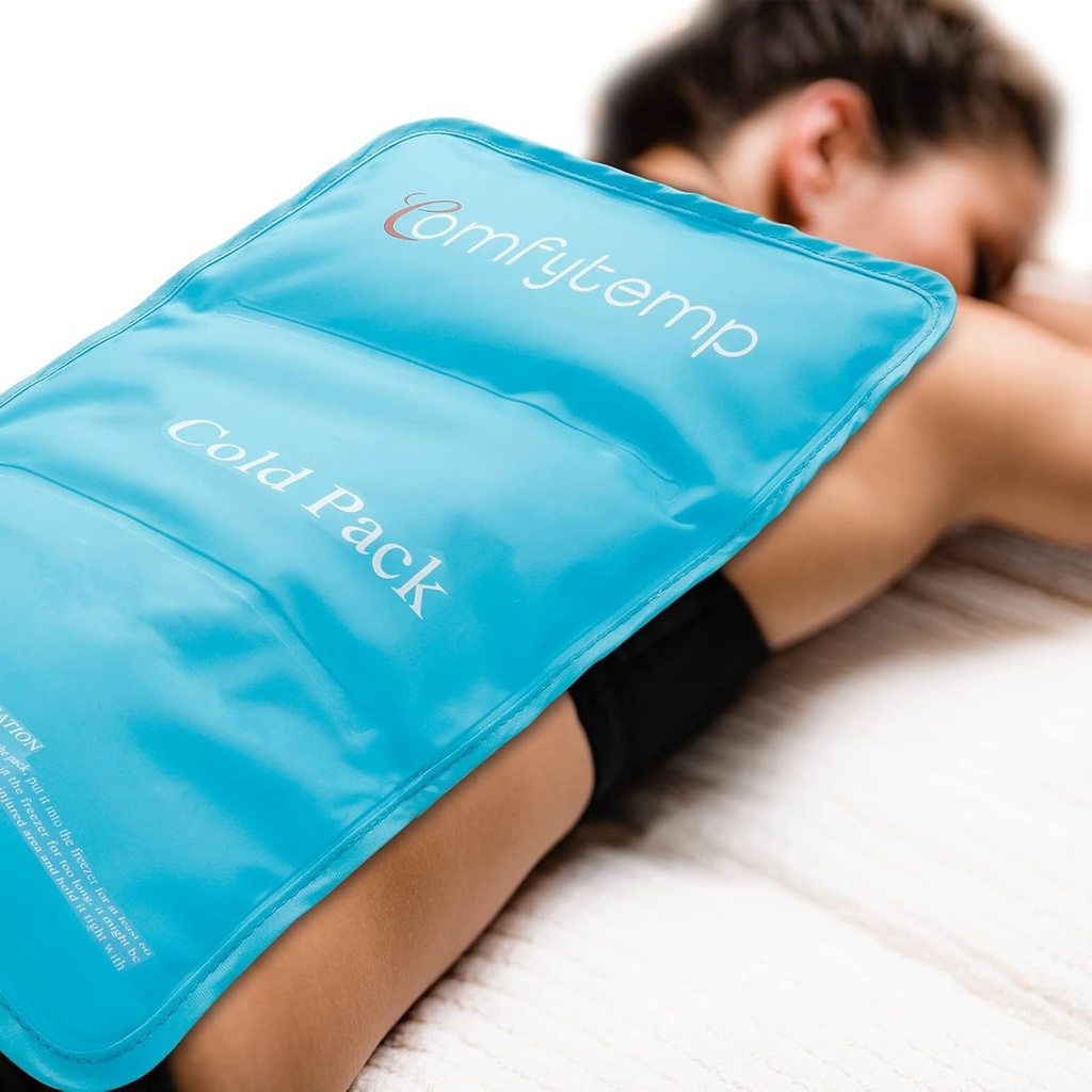 Comfytemp Large Ice Pack for Back Pain Relief, 13.5 "x 21.5" Reuse Gel Hot and Cold Compress Therapy for Full Body Injuries, Otok, Bruises, Sprains, Surgery, Back, Hip, Legs, FSA HSA Schváleno