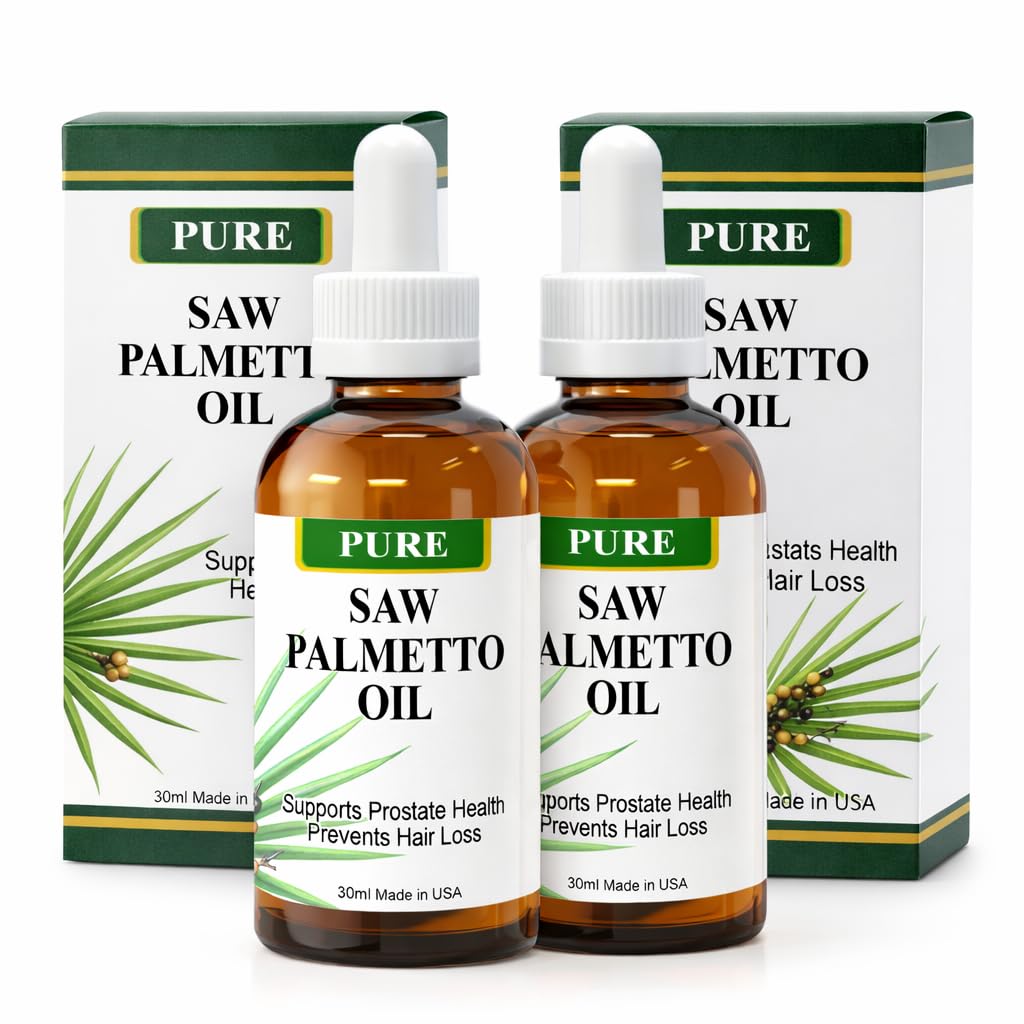 Pure Saw Palmetto Oil - 95-98% koncentrovaný organický extrakt - Liquid Saw Palmetto pro muže a ženy - Alternativa k kapslím a práškům - 2 Fl Oz