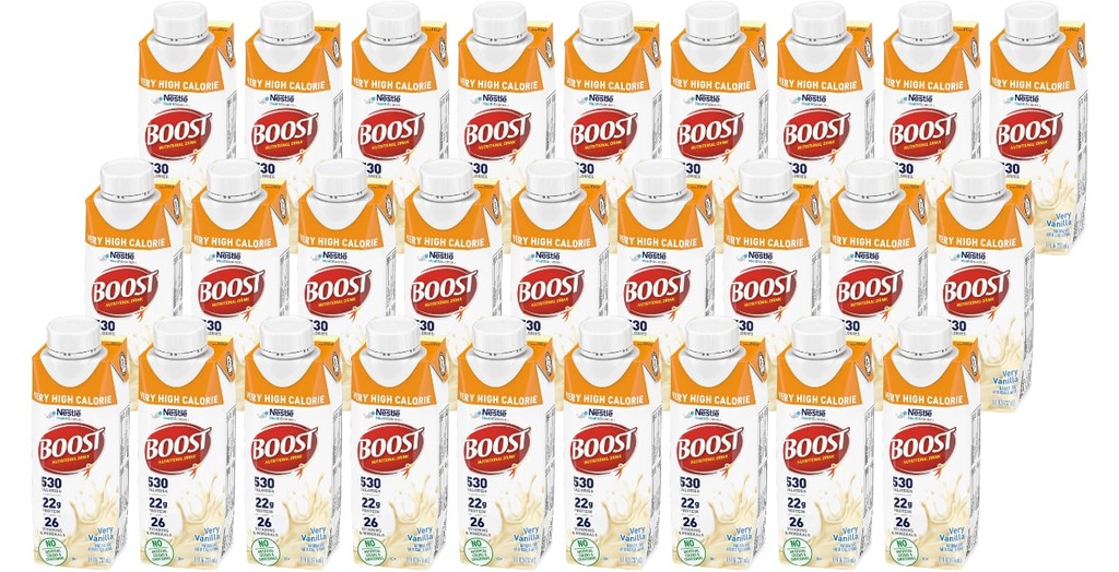 Zvyšte vysokou kalorii Nutriční nápoj, Velmi vanilka, 8 Ounce Box, balení po 27
