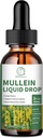 Mullein Drops for Lungs, Mullein Leaf Extract 1000MG pro Respirační, imunitní a stravovací podporu, s Quercetin, Marshmallow, Elderberry, Black Cumin Seed, Bromelain, Non- GMO, Vegan, 2 Fl Oz
