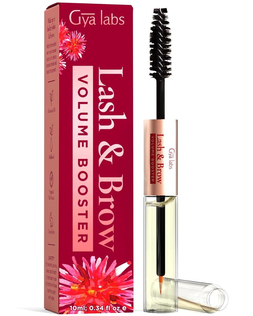 Gya Labs Lash and Brow Oil - 100% Natual Organic Castor Oil Eyelash & Eyebrow sérum pro řasy a obočí s Fuller- looking (0.34 Fl Oz)