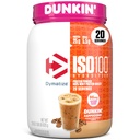 Dymatize x Dunkin 'Cappuccino ISO100 Whey Protein Powder, 95mg Caffeine, 25g protein5.5g BCAA, 120 Cal., Gluten Free, 1g Fat, 1g Sugar, 2g Carb (20 Služeb)