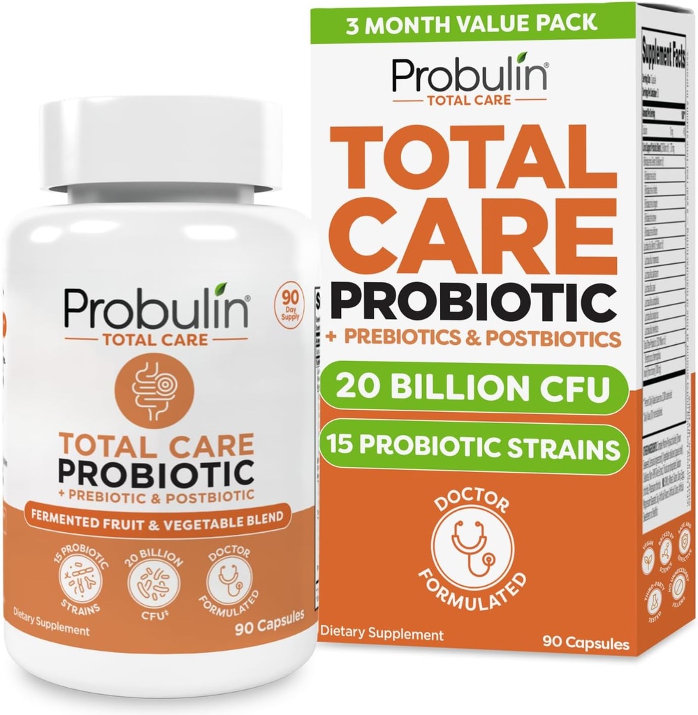 Probiotický dodatek pro celkovou péči, denní gut, trávicí, a imunitní zdraví Probiotika Kapsle pro muže a ženy, 20 miliard CFU, Vegan, 90 Počítací láhev