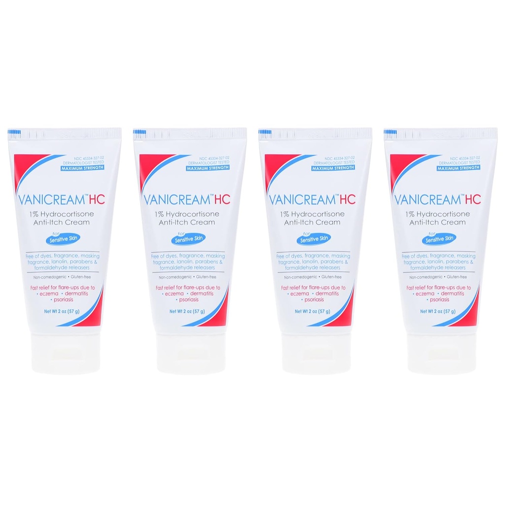 Vanicream HC 1% Hydrokortizon Anti- Itch Cream - 2 oz, balení po 4 ks