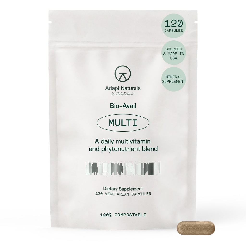 Adaptovat Naturals Multivitamin pro ženy a muže, Biologický dostupný Easy- to- Absorb Multivitamin Denní dodatek s Biotin, Niacin, vitamin A, B, C, D, E, K1, zinek, hořčík - imunitní podpora - 30 denní dodávky