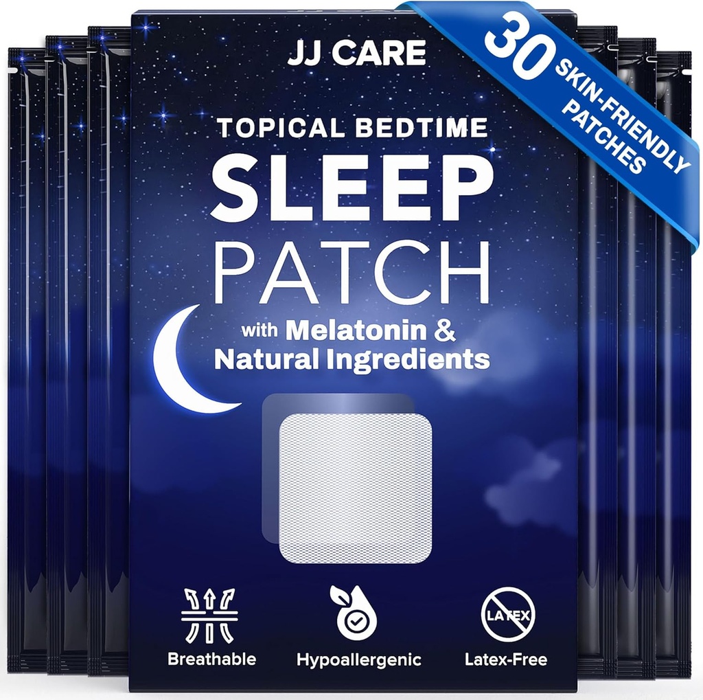 JJ CARE Sleep Patch 30 PCS, Spánkové pomůcky pro dospělé extra sílu, přírodní a toxický-volný spánkový Patch, Melatonin Patch pro denní použití, Melatonin přírodní Patch pro podporu spánku
