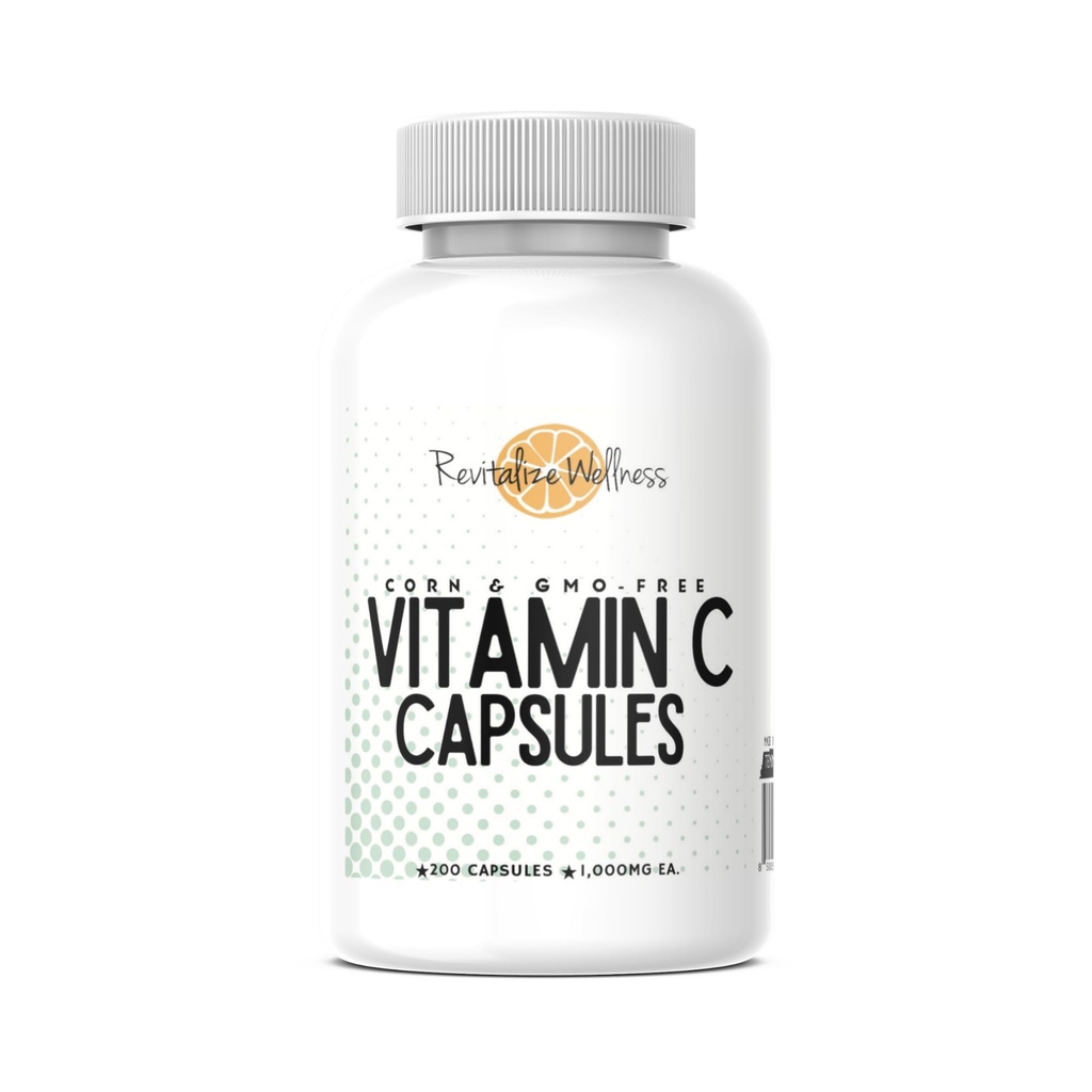 Vitamin C Kapsle 124; Čistá, Kukuřičná, & GMO- Free Capsule 124; 1000 mg Vitamin C per Capsule Capsule 124; 200 Kapsle