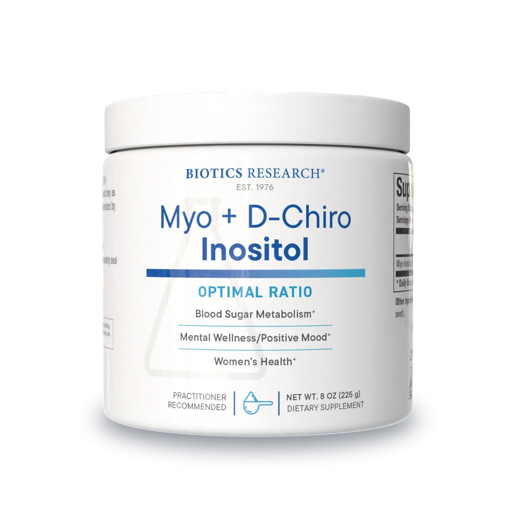 Biotics Research Balanced B8 Powder, Myo inositol and D Chiro inositol, 40: 1 Poměr, Zdraví žen, Neurální komunikace, Metabolismus tuků, Cévní zdraví, Růst vlasů 8 Ounces