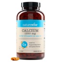 NatureWise High- purity, All- Natural Calcium 1250mg + Vitamin D3 1000IU + Organic MCT Coconut Oil - Těhotenství Safe + Non- GMO - Absorpce Friendly, Gluten Free - 200 Softgels [100- Day Supply]