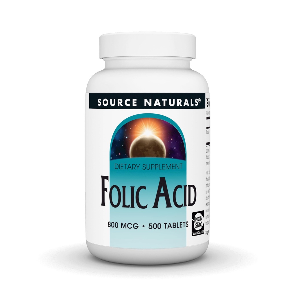 Zdroj Naturals Kyselina listová 800 mcg Dietní dodatek - 500 Tablety