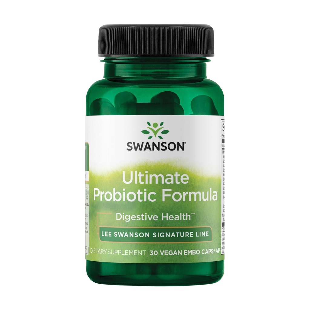 Swanson Ultimate Probiotické Formule Digitačně Zdraví Imunitní systém Podpora 66 Miliony CFU Prebiotic NutraFlora scFOS 30 Drcaps Veggie Kapsle (Caps)