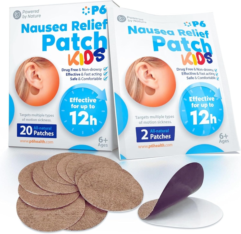 P6 Motion Nemoci Záplavy pro děti - Všechny přírodní moře Nemocenské Záplaty pro Cruise a auto - Non Drowsy Motion Patch pro děti - Bezpečné Motion Nemocenské Záplaty pro cestování
