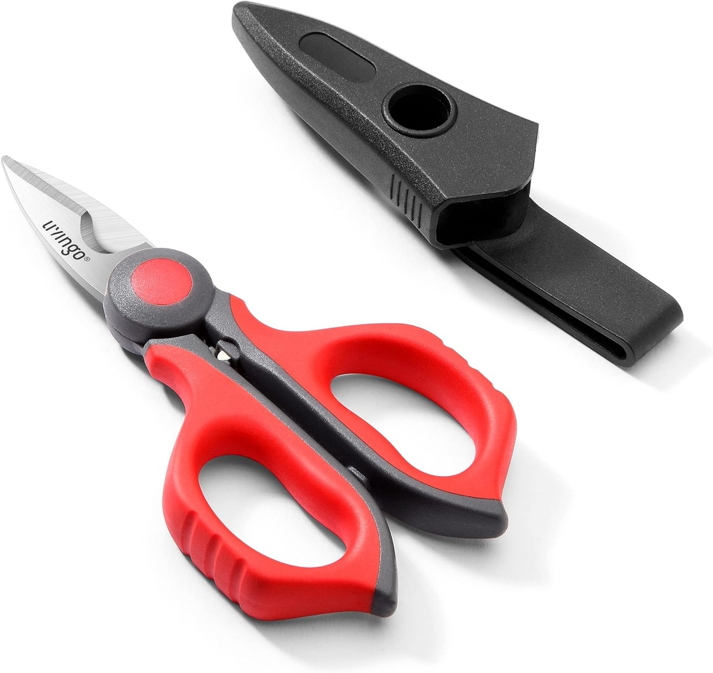 Elektrické nůžky LIVINGO: 6 Inch Sharp Heavy Duty Drátěné nůžky - Nerezová ocel Notchová čepel s páskem Clip, Flepper Fiber Optic, Crimping Aluminium Copper Soft Cable Line
