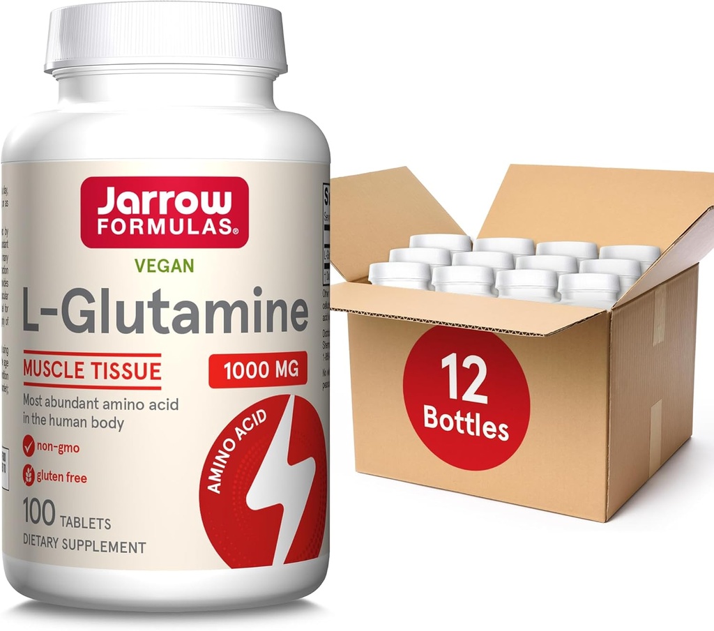 Jarrow Dispersas L- glutamin 1000 mg, dodatek stravy pro svalovou tkáň, multifunkční aminokyselina, imunitní podpora, 100 Easy- Solv tablety, 50- 100 denní zásoba, balení 12