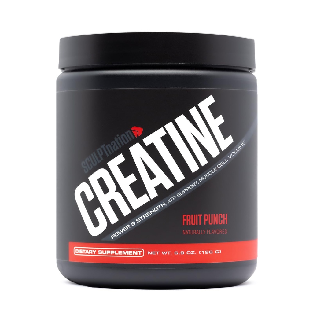 Socha národ V Shred Creatine - Premium Creatine Monohydrát Powder na podporu svalů, energie, a mozkové funkce, ovocný punč ochucené Creatine - 30 Služeb