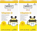Zarbee je vitamin D Drops pro kojence, 400IU (10mcg) Baby & Toddler Liquid Supplement, novorozenec & Up, Dropper Stříkačka v ceně, Balení 2 0, 47 Fl Oz lahví