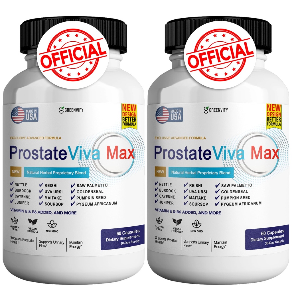 ProstateViva Max doplňky pro muže Kapsle, Zdravotní doplňky - Maximální síla, Všechny přírodní na podporu normální a zdravé funkce (120 Kapsle)