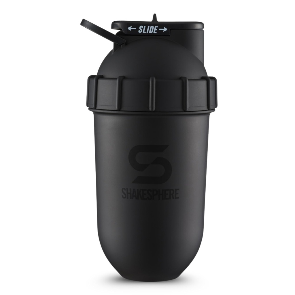 SHAKESPHERAL Shaker Lahvička - 24oz Leak Proof Protein Shaker Lahvička pro Pre Workout, Smoothie, a Powder Drink Mixes, No-Blade Mixer pro Gym, BPA-Free, Easy Clean & Easy to Carry (Matte Black)