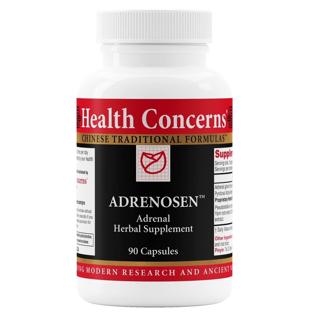 Zdravotní problémy Adrenosen - Adrenal Fatigue & Burnout Supplement - Energy, Focus & Stress Recovery - Bovine Adrenal, PAK, Eleuthero, Schisandra & čínské Byliny - 90 Kapsle