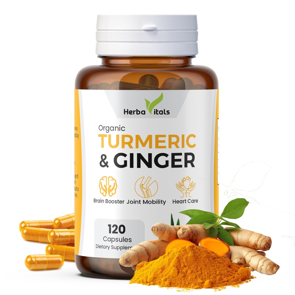 Turmerické a zázvorové kapsle 124; Turmerické kurkumin se zázvorem (120 kapslí) 500mg RNA 124; Nejlepší turmerické s doplňkem zázvoru 124; třetí strana Lab Tested